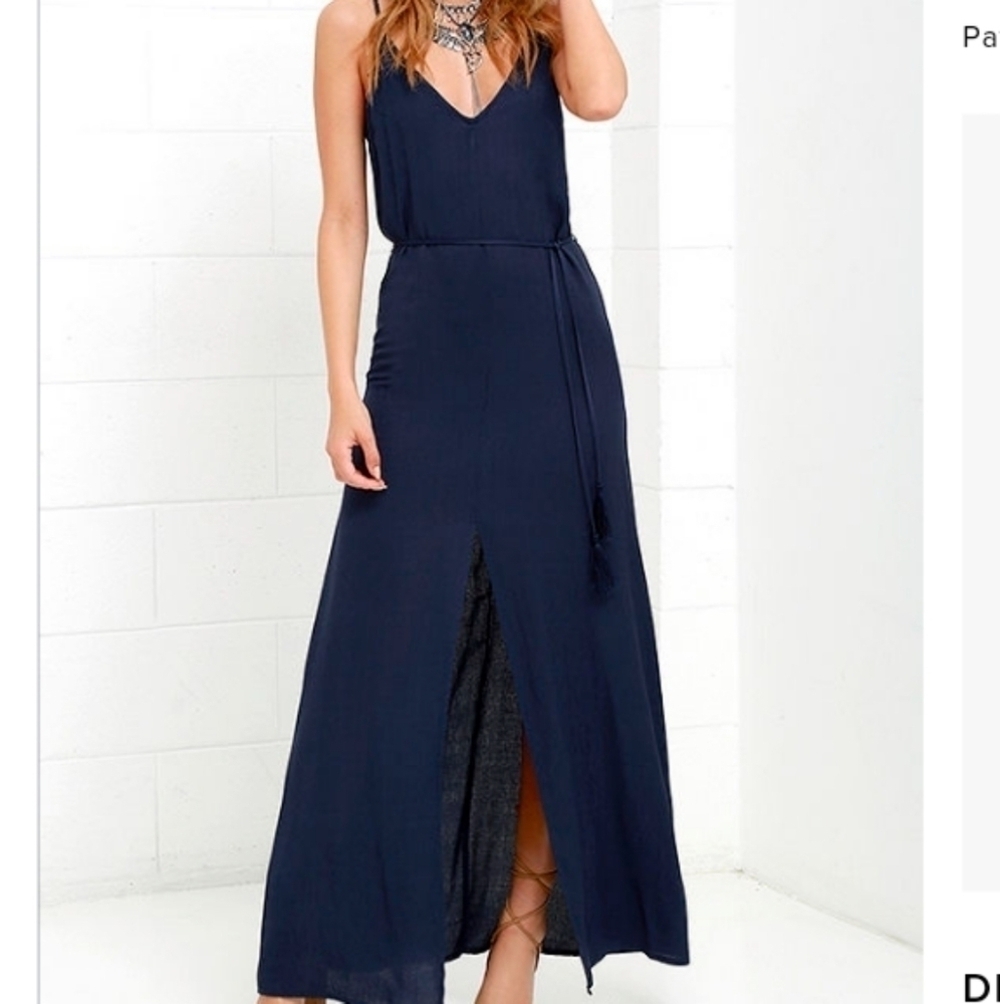 Lulu's Fresh‎ Air Maxi Dress Blue